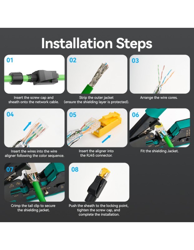 Vention NETWORK Connectors CAT6A FTP Shock-Resistant Modular Plug IDOB0-10 (10-Pack) Vention NETWORK Connectors CAT6A FTP Shock-Resistant Modular Plug IDOB0-10 (10-Pack)