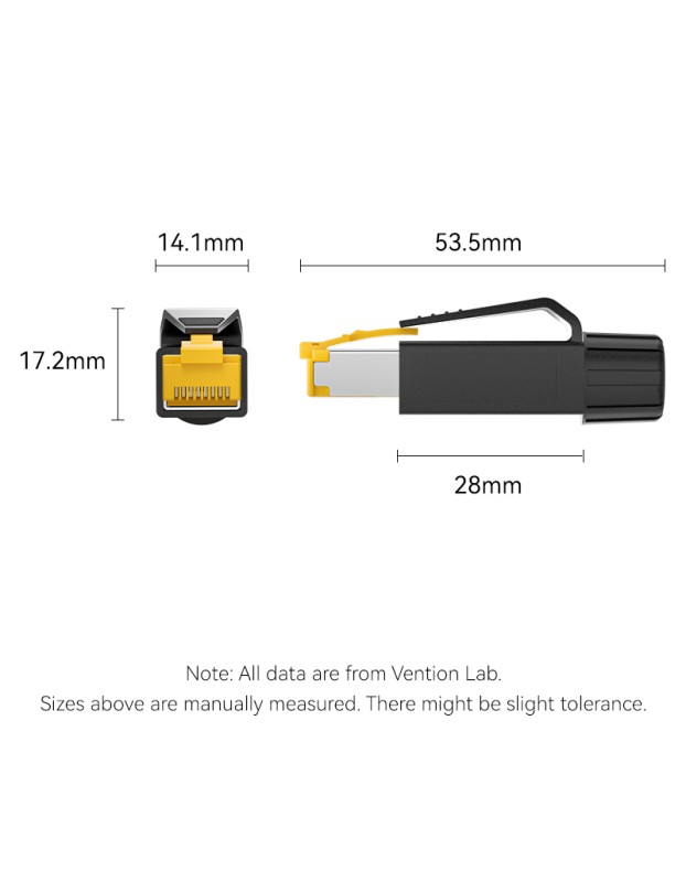Vention NETWORK Connectors CAT6A FTP Shock-Resistant Modular Plug IDOB0-10 (10-Pack) Vention NETWORK Connectors CAT6A FTP Shock-Resistant Modular Plug IDOB0-10 (10-Pack)