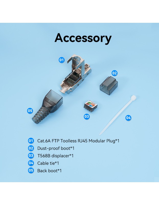 Vention NETWORK Connectors CAT6A FTP Toolless Plug with Boot IDIH0 (1pc) Vention NETWORK Connectors CAT6A FTP Toolless Plug with Boot IDIH0 (1pc)