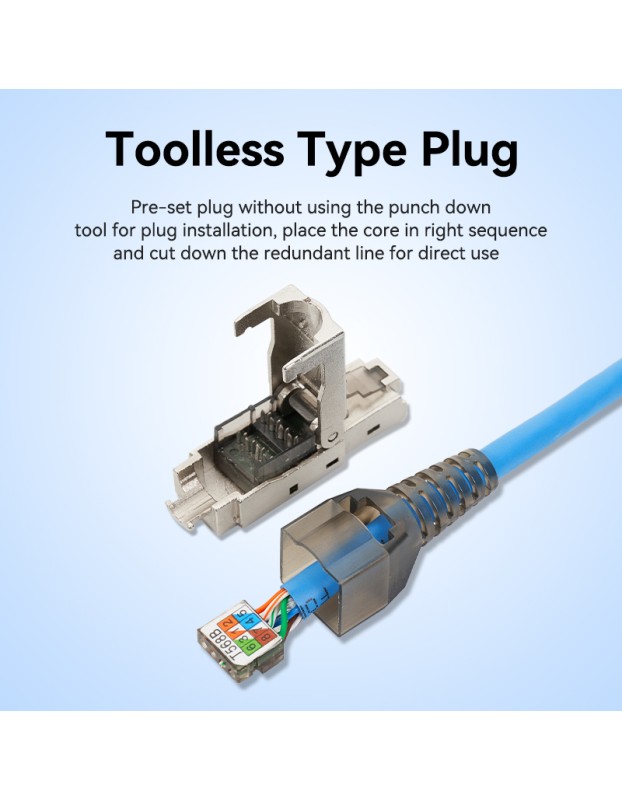 Vention NETWORK Connectors CAT6A FTP Toolless Plug with Boot IDIH0 (1pc)