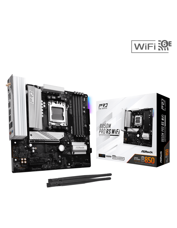 MB ASRock B850M Pro RS WiFi Motherboard Micro ATX AM5 MB ASRock B850M Pro RS WiFi Motherboard Micro ATX AM5