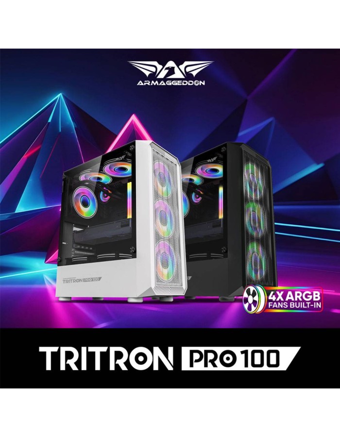 Armaggeddon Gaming Case ATX 4xARGB TRITRON PRO 100 Black Armaggeddon Gaming Case ATX 4xARGB TRITRON PRO 100 Black