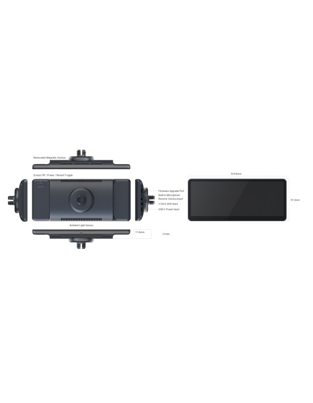 MINIX CAR Monitor Touch 8.9" HD 60fps Wi-Fi/Bluetooth/AUX Speaker CarPlay/Android Auto CP89-HD