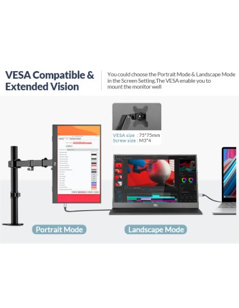 Rii Monitor Portable 15.6" Full-HD with USB-C/HDMI & Case/Stand RS100 Rii Monitor Portable 15.6" Full-HD with USB-C/HDMI & Case/Stand RS100