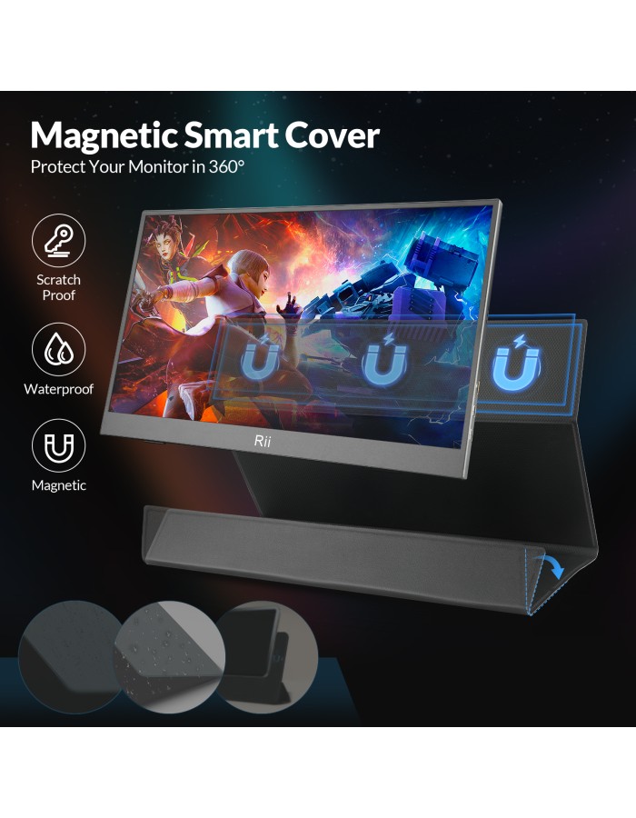 Rii Monitor Portable 15.6" Full-HD with USB-C/HDMI & Case/Stand RS100 Rii Monitor Portable 15.6" Full-HD with USB-C/HDMI & Case/Stand RS100