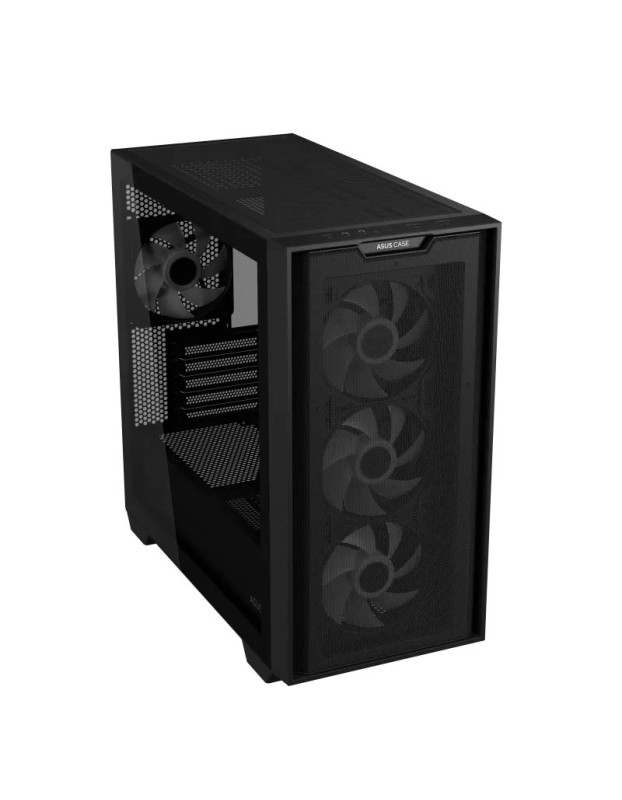 ASUS PC Case Gaming mATX Mesh Front Panel Tempered Glass Side Window 4x Pre-Installed ARGB Fans A21 PLUS Black
