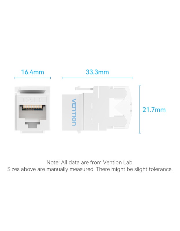 Vention NETWORK Keystone Jack CAT6 UTP 180 degrees White IRHW0