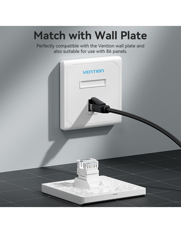Vention NETWORK Keystone Jack CAT6 UTP 180 degrees White IRHW0