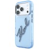 Karl Lagerfeld IML Big Signature Resin Metal Frame Case for iPhone 17 Pro / 18 Pro - Blue