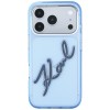Karl Lagerfeld IML Big Signature Resin Metal Frame Case for iPhone 17 Pro / 18 Pro - Blue