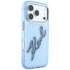Karl Lagerfeld IML Big Signature Resin Metal Frame Case for iPhone 17 Pro / 18 Pro - Blue