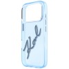Karl Lagerfeld IML Big Signature Resin Metal Frame Case for iPhone 17 Pro / 18 Pro - Blue
