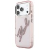 Karl Lagerfeld IML Big Signature Resin Metal Frame Case for iPhone 17 Pro / 18 Pro - Pink