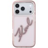 Karl Lagerfeld IML Big Signature Resin Metal Frame Case for iPhone 17 Pro / 18 Pro - Pink