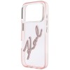 Karl Lagerfeld IML Big Signature Resin Metal Frame Case for iPhone 17 Pro / 18 Pro - Pink