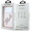 Karl Lagerfeld IML Big Signature Resin Metal Frame Case for iPhone 17 Pro / 18 Pro - Pink