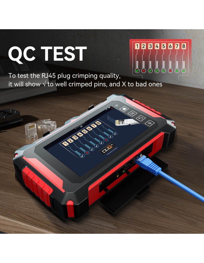 Noyafa Fiber & Network Tester with 150km OTDR, Full-protocol Network Analysis, PoE Testing, Ethernet Cable Verification, Multimeter NF-8607