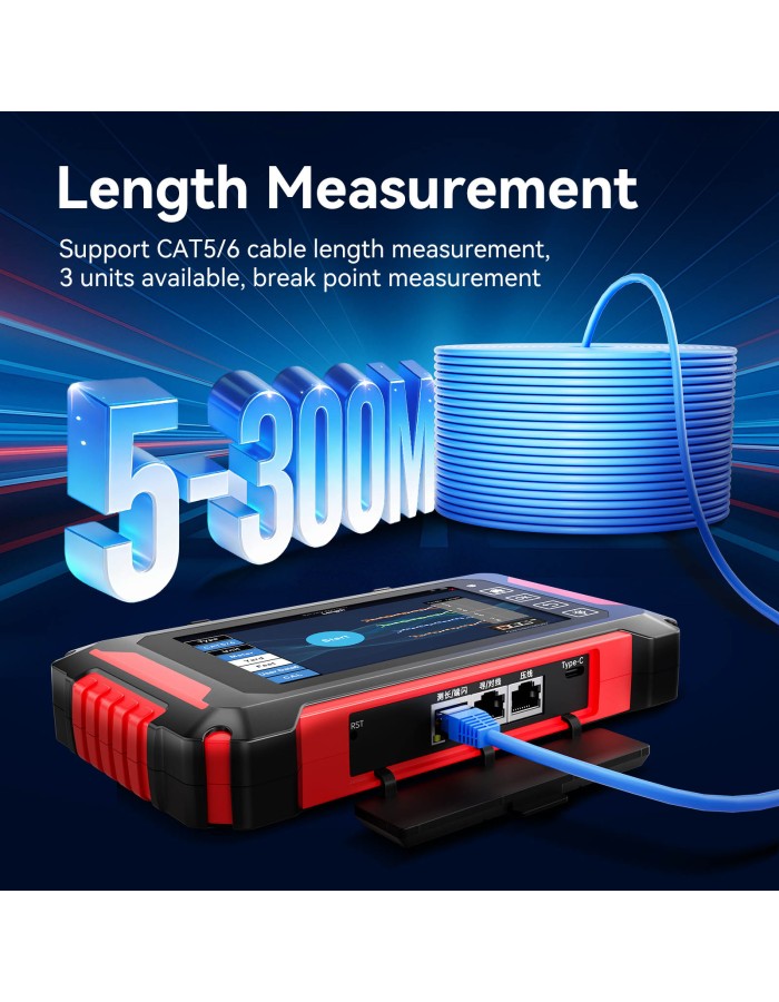 Noyafa Fiber & Network Tester with 150km OTDR, Full-protocol Network Analysis, PoE Testing, Ethernet Cable Verification, Multimeter NF-8607