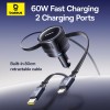 Baseus Car Charger 60W Enjoyment with Retractable Cables (C+C) Black Baseus Car Charger 60W Enjoyment with Retractable Cables (C+C) Black