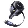 Baseus Car Charger 60W Enjoyment with Retractable Cables (C+C) Black Baseus Car Charger 60W Enjoyment with Retractable Cables (C+C) Black