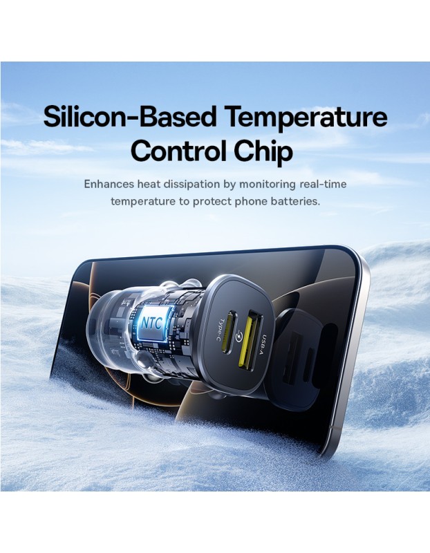 Baseus GoTrip DP1 Car Charger 30W U+C Cosmic Black Baseus GoTrip DP1 Car Charger 30W U+C Cosmic Black
