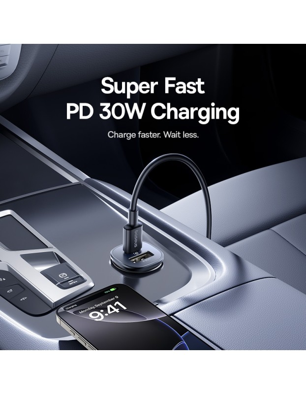 Baseus GoTrip DP1 Car Charger 30W U+C Cosmic Black