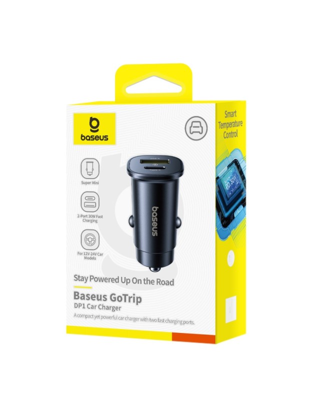 Baseus GoTrip DP1 Car Charger 30W U+C Cosmic Black Baseus GoTrip DP1 Car Charger 30W U+C Cosmic Black