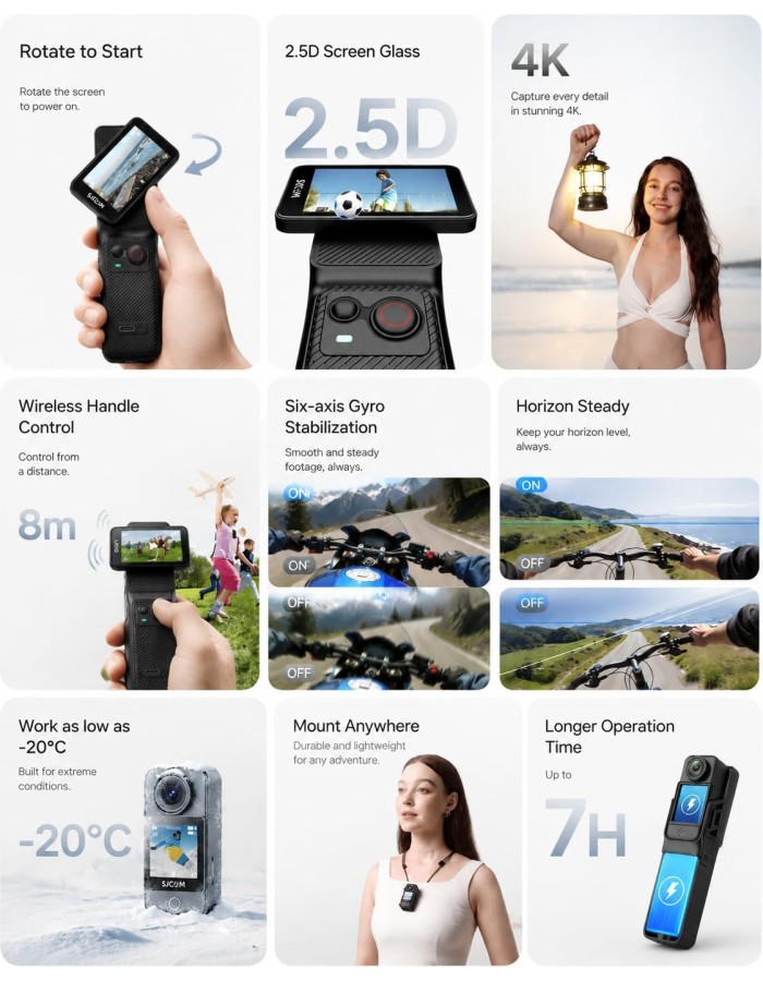SJCAM 6-Axis Pocket Action Camera 4K30FPS Vlog Camera C400 SJCAM 6-Axis Pocket Action Camera 4K30FPS Vlog Camera C400