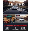 SJCAM M60S 4K Dash Cam, Equipped with STARVIS 2 HDR Night Vision Dashcam Front and Rear Camera Built-in WiFi G-Sensor 24/7 Recording Parking Mode 2CH