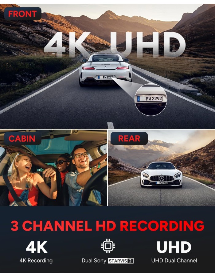 SJCAM M60S 4K 3-Channel Dash Cam Front and Rear and Inside Recording 5GHz Wi-Fi and Sony STARVIS 2 Sensors Dashcam Parking Mode with Pre-Recording HDR Night Vision Car Camera for Car and Taxi Security SJCAM M60S 4K 3-Channel Dash Cam Front and Rear and Inside Recording 5GHz Wi-Fi and Sony STARVIS 2 Sensors Dashcam Parking Mode with Pre-Recording HDR Night Vision Car Camera for Car and Taxi Security