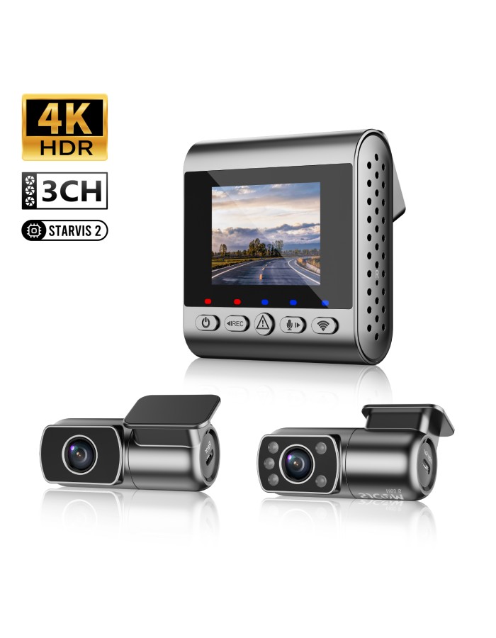 SJCAM M60S 4K 3-Channel Dash Cam Front and Rear and Inside Recording 5GHz Wi-Fi and Sony STARVIS 2 Sensors Dashcam Parking Mode with Pre-Recording HDR Night Vision Car Camera for Car and Taxi Security SJCAM M60S 4K 3-Channel Dash Cam Front and Rear and Inside Recording 5GHz Wi-Fi and Sony STARVIS 2 Sensors Dashcam Parking Mode with Pre-Recording HDR Night Vision Car Camera for Car and Taxi Security