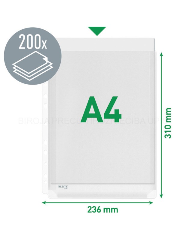 LEITZ PVC POCKETS A4 MAXI EXPANDING (FOR 200P) 5 PCS 4756-03