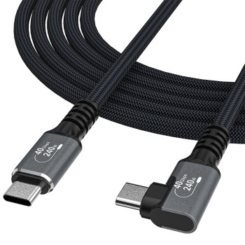 Wozinsky WPS2-UY41S USB-C USB4 40Gb/s 240W 2m Angled Cable - Black