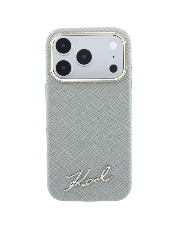 Karl Lagerfeld Saffiano Small Script Metal Logo MagSafe Case for iPhone 17 Pro Max / 18 Pro Max - Beige Karl Lagerfeld Saffiano Small Script Metal Logo MagSafe Case for iPhone 17 Pro Max / 18 Pro Max - Beige