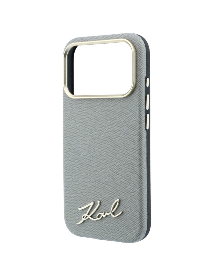 Karl Lagerfeld Saffiano Small Script Metal Logo MagSafe Case for iPhone 17 Pro Max / 18 Pro Max - Beige Karl Lagerfeld Saffiano Small Script Metal Logo MagSafe Case for iPhone 17 Pro Max / 18 Pro Max - Beige