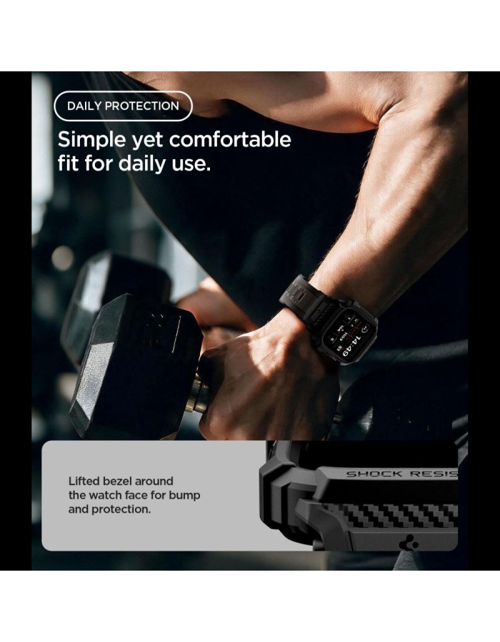 Spigen Rugged Armor Pro Apple Watch 42mm Strap - Matte Black Spigen Rugged Armor Pro Apple Watch 42mm Strap - Matte Black