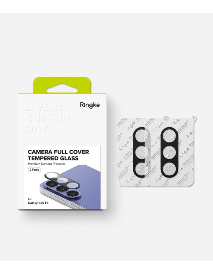 Ringke Camera Full Cover 2-Pack Tempered Glass for Samsung Galaxy S26 FE - Black Ringke Camera Full Cover 2-Pack Tempered Glass for Samsung Galaxy S26 FE - Black