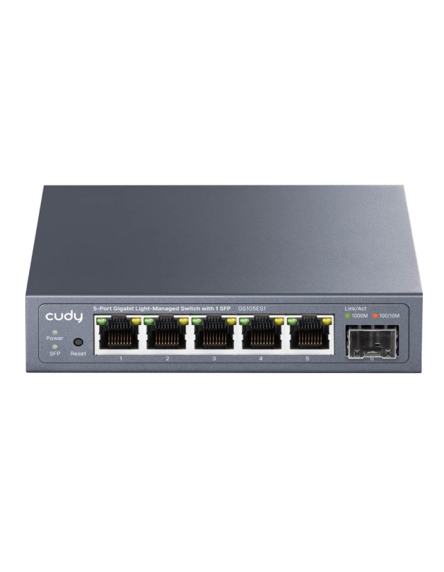 Cudy Switch Gigabit Ethernet Cloud Easy-Managed 5-Port + SFP GS105ES1 Cudy Switch Gigabit Ethernet Cloud Easy-Managed 5-Port + SFP GS105ES1