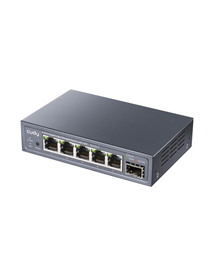 Cudy Switch Gigabit Ethernet Cloud Easy-Managed 5-Port + SFP GS105ES1 Cudy Switch Gigabit Ethernet Cloud Easy-Managed 5-Port + SFP GS105ES1