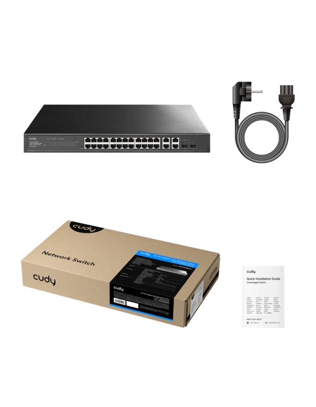 Cudy Switch Gigabit Ethernet Cloud Easy-Managed 24-Port + 2RJ45/SFP Combo GS1028ES2 Cudy Switch Gigabit Ethernet Cloud Easy-Managed 24-Port + 2RJ45/SFP Combo GS1028ES2