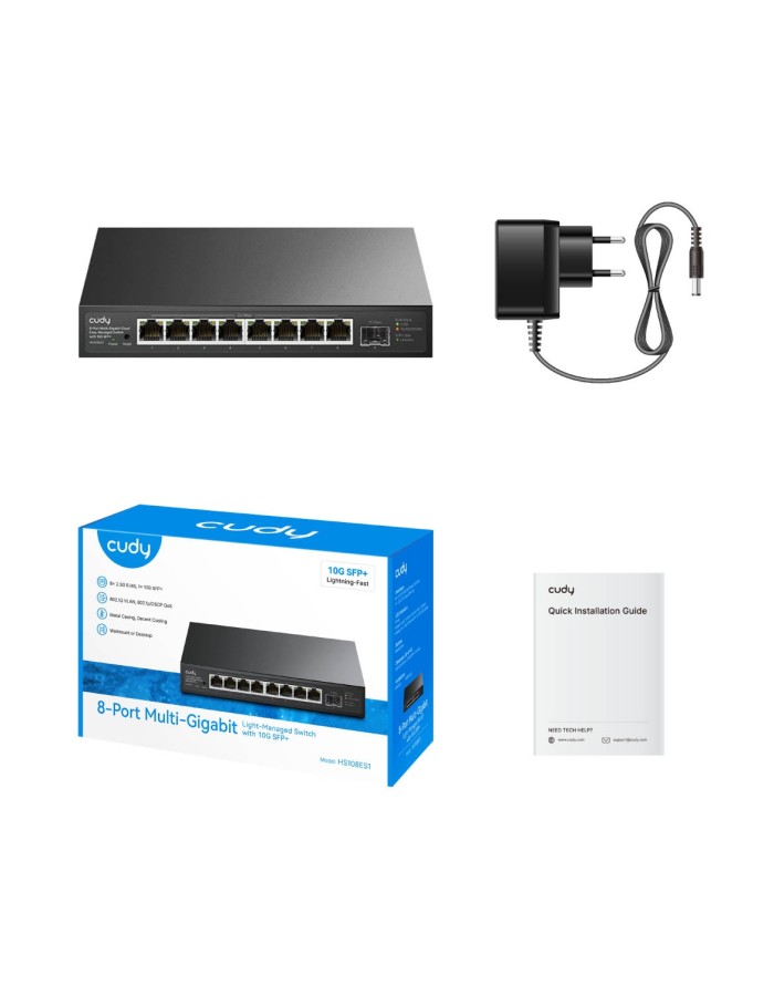 Cudy Switch Multi-Gigabit Ethernet 8-Ports 2.5GbE  + 10G SFP HS108ES1