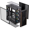 Einarex PC Case ATX P800 Core Black , Wood Front Panel, Tempered Glass Side Panel , 1 Rear Fan Pre-Installed