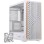 Einarex PC Case ATX P800 Core Black , Wood Front Panel, Tempered Glass Side Panel , 1 Rear Fan Pre-Installed White