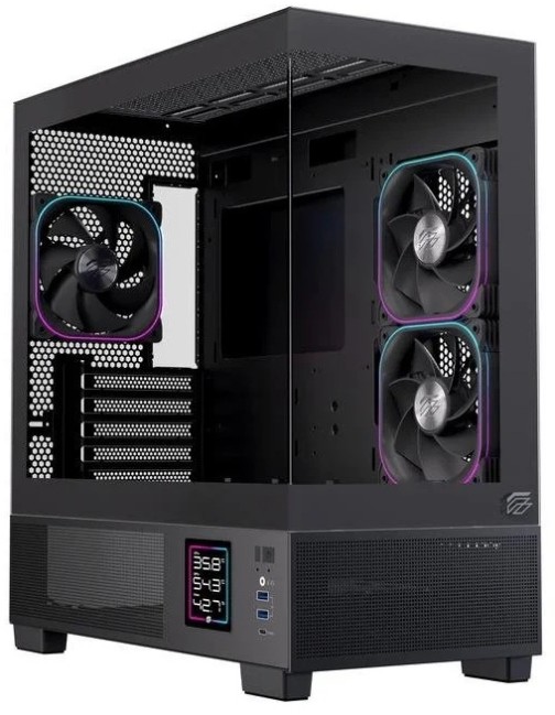 Einarex PC Case mATX SM501D RGB 3x Pre-Installed Fans , Display, Black Einarex PC Case mATX SM501D RGB 3x Pre-Installed Fans , Display, Black