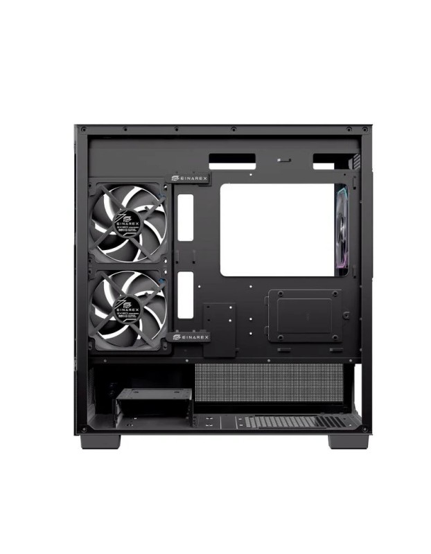 Einarex PC Case mATX SM501D RGB 3x Pre-Installed Fans , Display, Black Einarex PC Case mATX SM501D RGB 3x Pre-Installed Fans , Display, Black