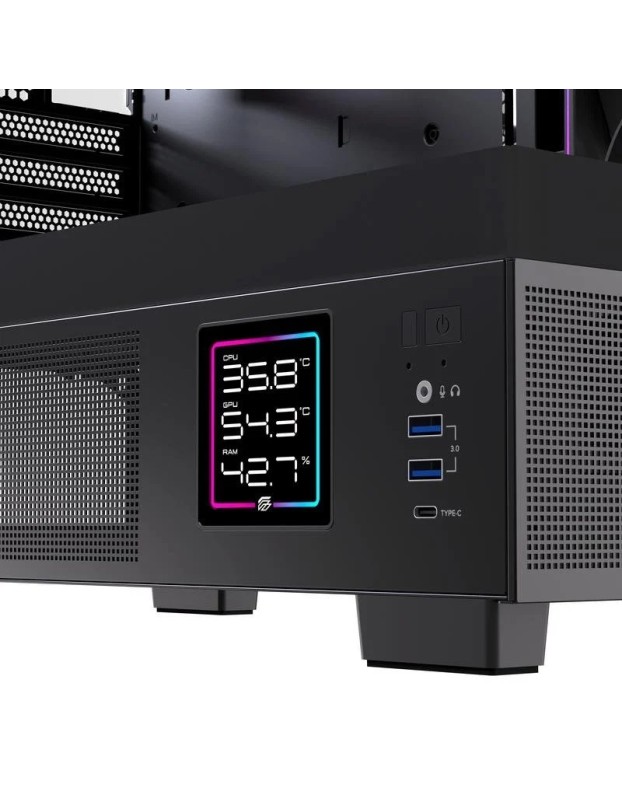 Einarex PC Case mATX SM501D RGB 3x Pre-Installed Fans , Display, Black Einarex PC Case mATX SM501D RGB 3x Pre-Installed Fans , Display, Black