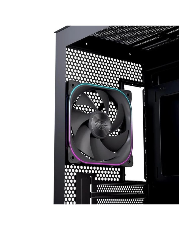 Einarex PC Case mATX SM501D RGB 3x Pre-Installed Fans , Display, Black Einarex PC Case mATX SM501D RGB 3x Pre-Installed Fans , Display, Black