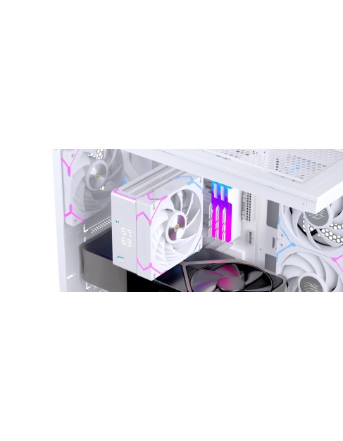 Einarex Gaming Cooling CPU, 4 Copper Heat Pipes, Integrated Display GLIDE G100 White Einarex Gaming Cooling CPU, 4 Copper Heat Pipes, Integrated Display GLIDE G100 White
