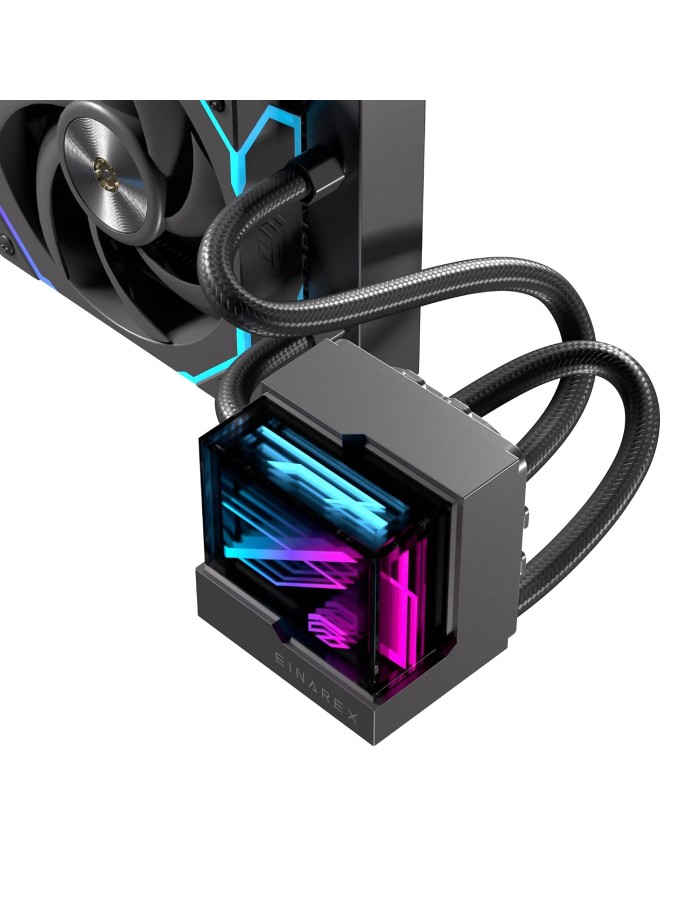 Einarex CPU Liquid Cooler 2xFans LED Display VERTEX 240mm Black Einarex CPU Liquid Cooler 2xFans LED Display VERTEX 240mm Black
