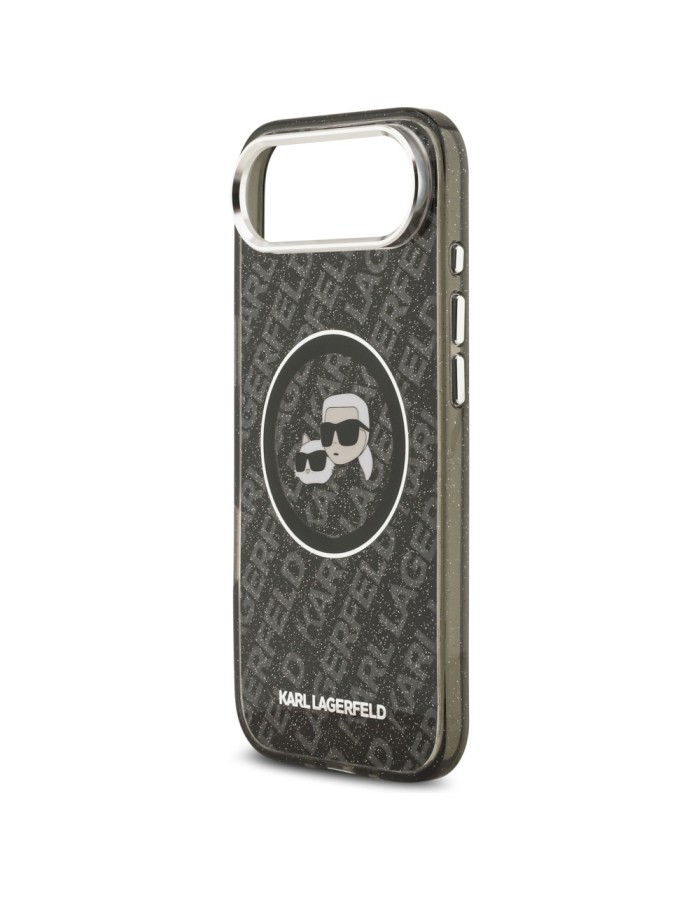 Karl Lagerfeld IML Glitter Karl &amp;amp; Choupette Heads Logo MagSafe iPhone Air Case - Black
